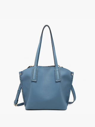 Micah Whipstitch 3-Compartment Tote: Denim