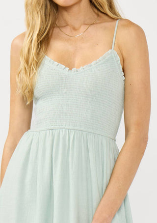Spaghetti Strap V-Neck Midi Dress