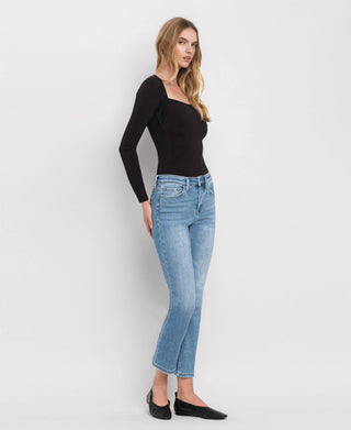 High Rise Crop Slim Straight Jeans /Perfect For Now