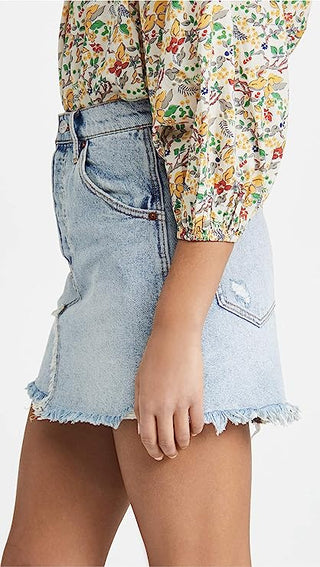 Mile High Blue Brea Cutoff Skirt