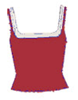 All Clear Coastline Cami / Red with Cream