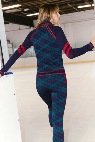 Myoko 1/4 Zip Jacquard / Tartain Plaid Combo