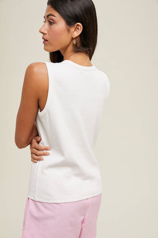 MARINE EMBROIDERED TANK TOP