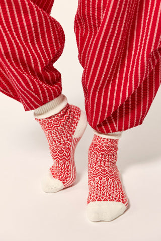 Nordic Knit Sock Pack / Red Combo