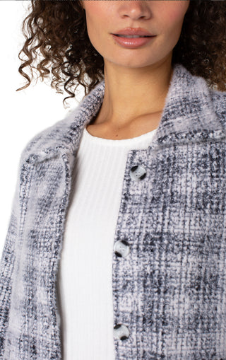 Long Sleeve Collared Bomber Sweater Jacket