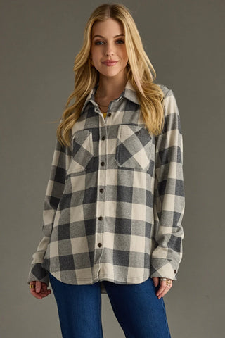 Holmes Super Soft Button Up / Gray & Cream