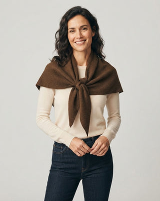 Cashmere Blend Triangle Shawl / Coffee