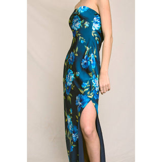 Last Dance Strapless Bias Cut Maxi Dress