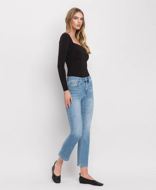 High Rise Crop Slim Straight Jeans /Perfect For Now
