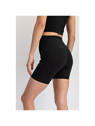 Nylon Butter 6in Biker Shorts / Black