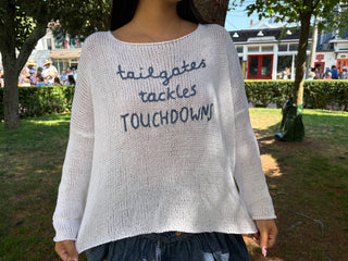 Tailgates Crew Cotton Breaker / White Blue