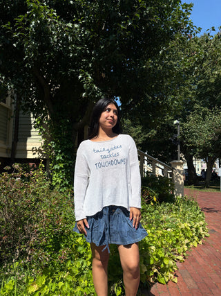 Tailgates Crew Cotton Breaker / White Blue