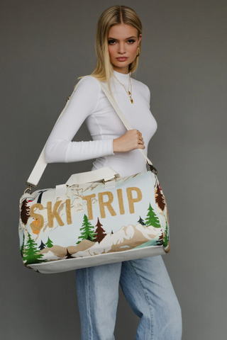 Light Blue Ski Trip Scene Duffel