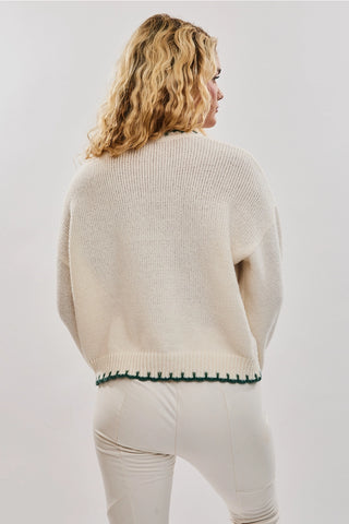 Christmas Tree Sweater / Ivory & Green