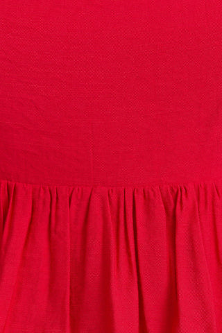 SLEEVELESS RUFFLE DETAIL TIE BACK BABY DOLL DRESS