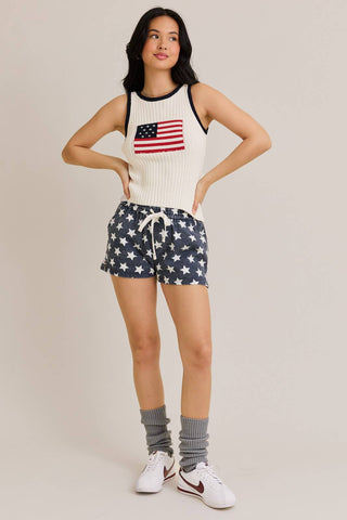 "USA FLAG" RIBBED SWEATER