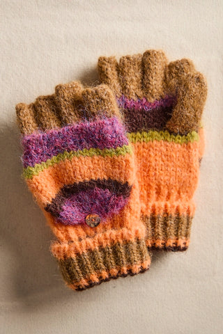Super Stripe Gloves / Hot Coral