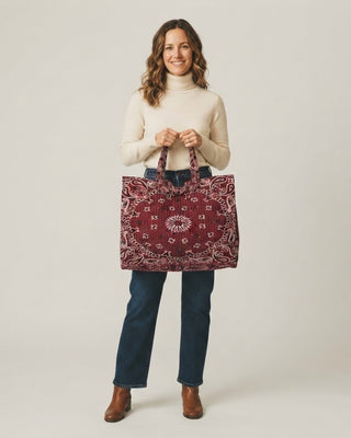 Bandana Tote Bag / Burgundy