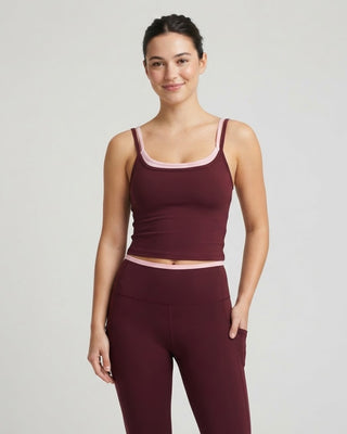Double Layered Tank Top / Burgundy