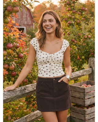 Maura Polka Dot Top / Ivory
