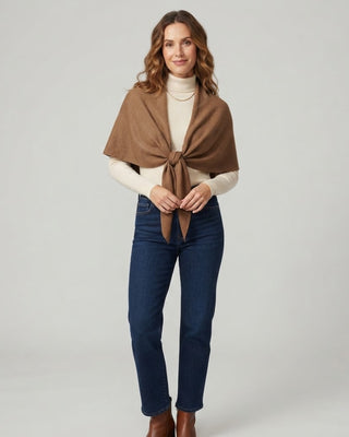 Cashmere Blend Triangle Shawl / Caramel
