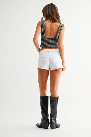 Tied Waist Micro Short / White
