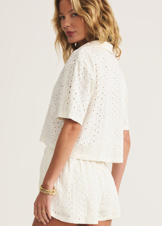Madrid Knit Eyelet Button Up