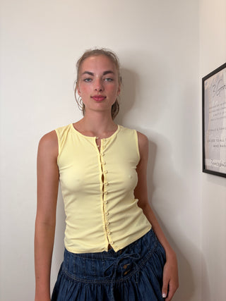 Button Down Vest Top / Butter