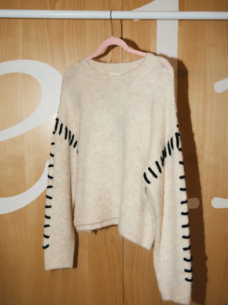 Stitch Detail Sweater Top / Oatmeal