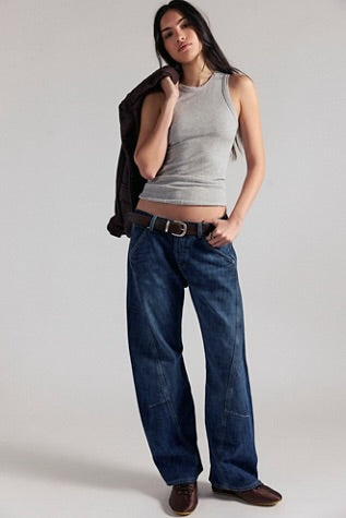 Highland Low Rise Bowed Jeans / Mood Indigo