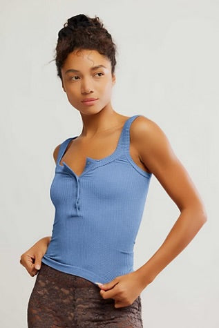 Clean Slate Henley / Blissful Blue