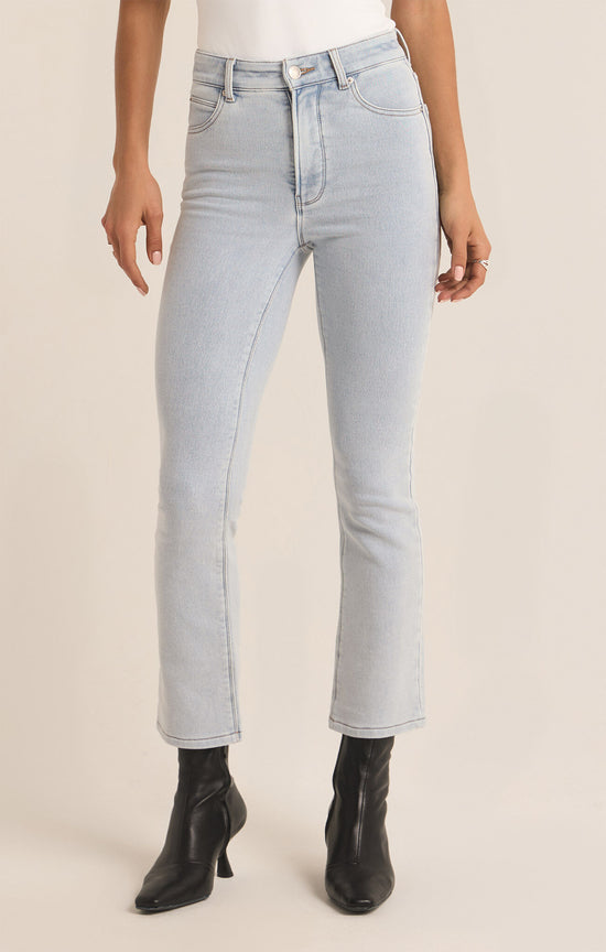 Lia Ankle Kick Flare Denim Pant / Sun Bleached Indigo