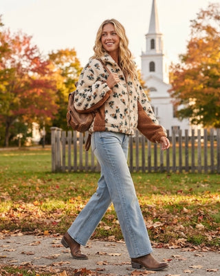 Felicity Fleece Colorblock Jacket / Khaki