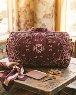 Bandana Duffel Bag / Burgundy