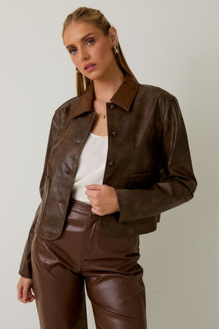 Faux Leather LS Jacket