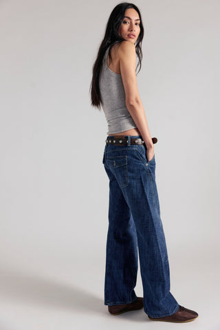 Highland Low Rise Bowed Jeans / Mood Indigo