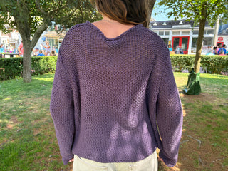 Maui Cropped Chunky Cotton / Purple