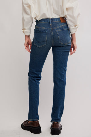 Edie High Rise Tapered Jeans / Blue Echo