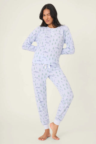 Ski Jammie Classics Mountain Dreams PJ Set / Periwinkle
