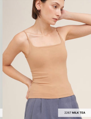 Clean Line Square Cami / Milk Tea