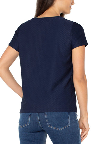 Short Sleeve Crew Neck Tee With Rib Trim