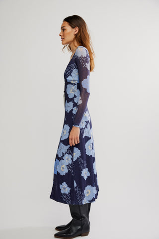 Calla Midi Dress / Sky Combo