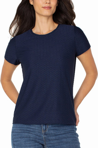 Short Sleeve Crew Neck Tee With Rib Trim