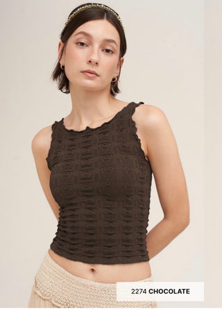 Floral Edge Top / Chocolate