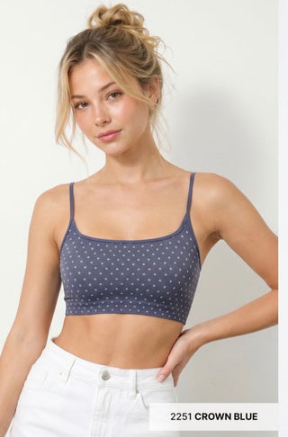 Polka Dot Bralette / Crown Blue