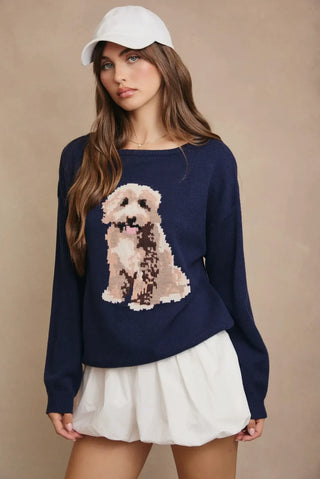 Goldendoodle Graphic Knit Sweater