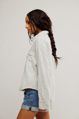 Striped Linen Laurel / Ivory Combo