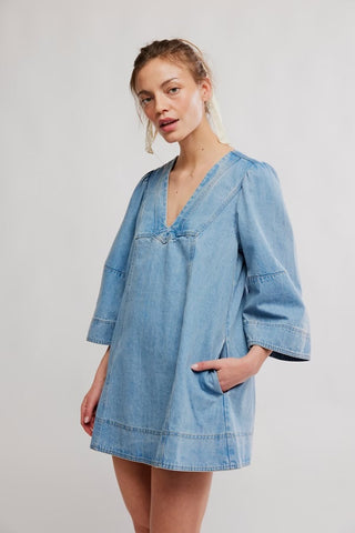 Goldie Baloon Sleeve / Celestial Blue