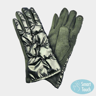 Puffer Smart Touch Gloves / Olive Green