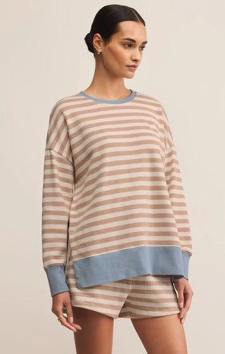 Layer Up Stripe Sweatshirt / Evening Sand